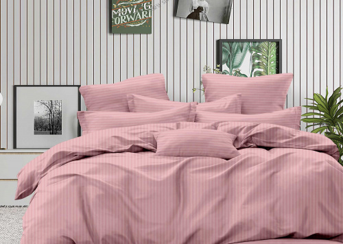 Пододеяльник Страйп-Сатин Розовый 140гр 100% хлопок
