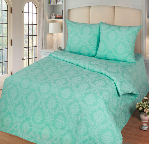 КПБ Поплин Арт. Бирюза (жаккард)